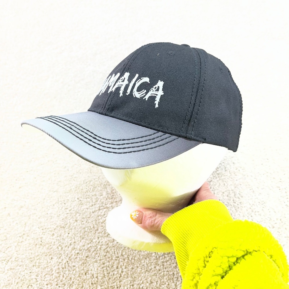 Laid-Back‎ Jamaica Baseball Cap Mens OSFM Black Grey Snapback Hat